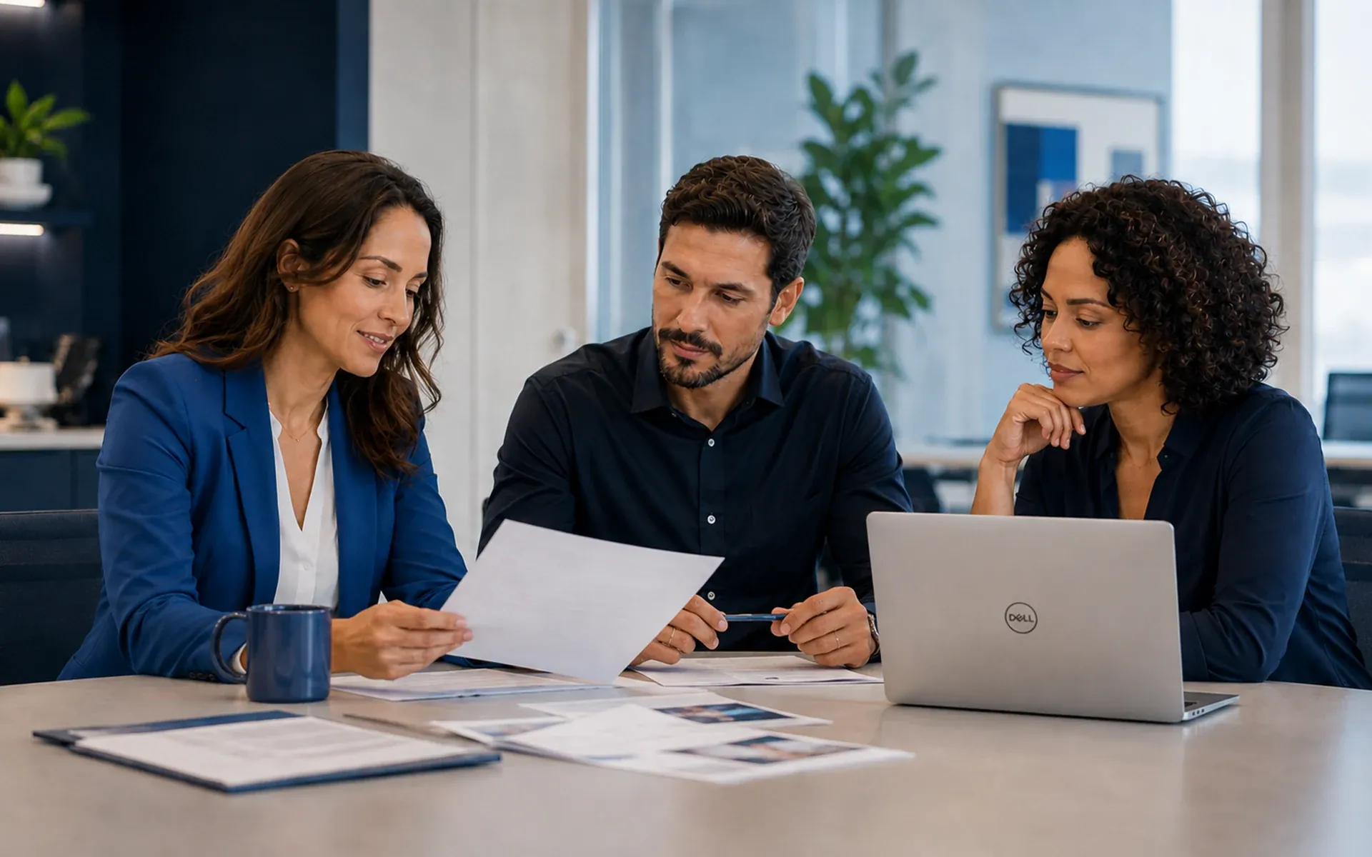 Equipe de recrutamento avaliando profissionais